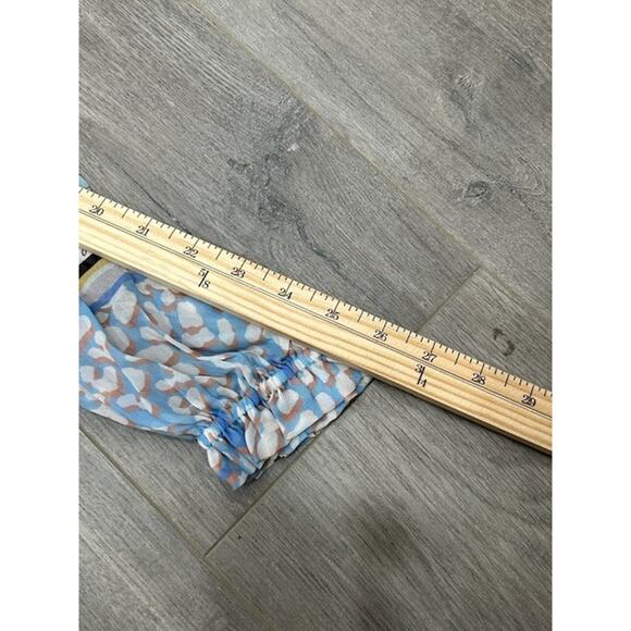 Hale Bob Womens Blouse Sheer Ruffle Front Button Up Long Sleeve Floral Size S - Picture 9 of 9